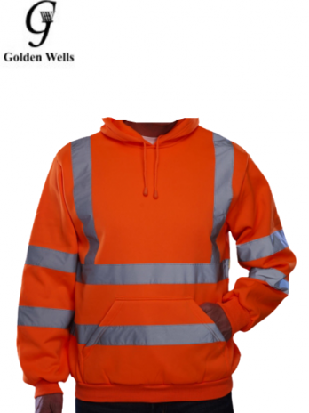 High density hoodie with reflective strips for safety