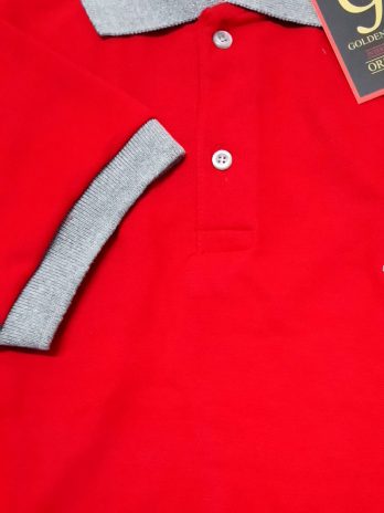 Two-tone pique half-sleeve polo t-shirt