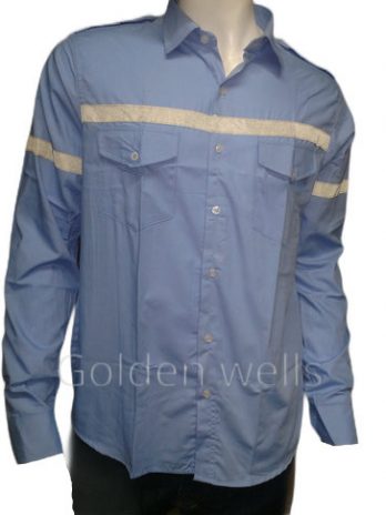 Cotton shirt with fluorescent stripes