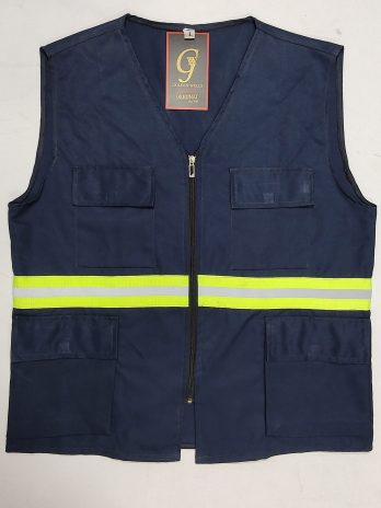 Vest of administrators and engineers with phosphorescent strips